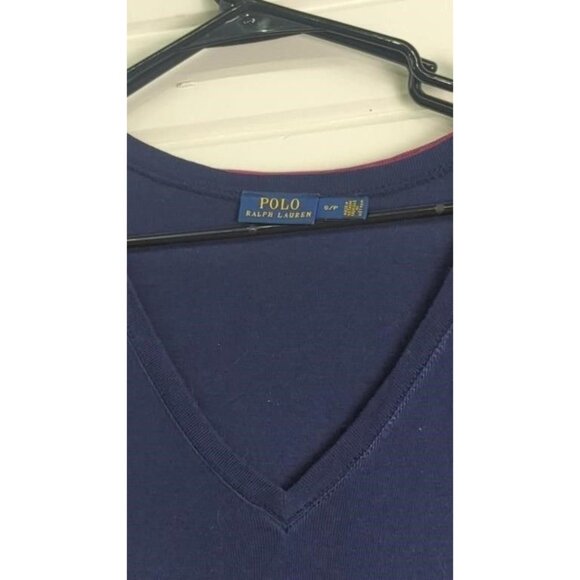 Ralph Lauren POLO Vintage Navy Polo Shirt Short Sleeve Top Small - Picture 2 of 2